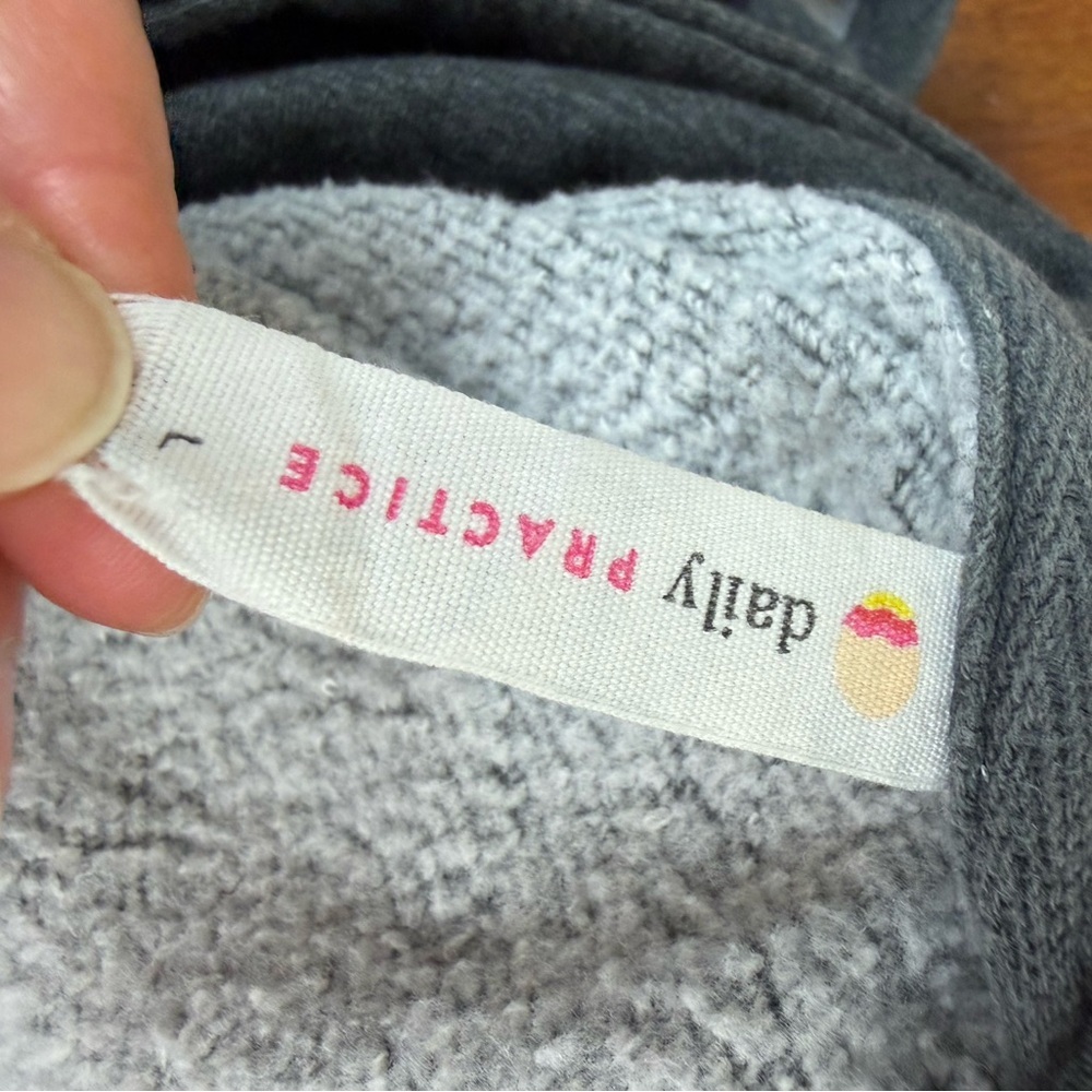 Anthropologie Daily Practice Henley Dark Gray Hooded Sweatshirt Cotton Size L - Picture 6 of 7